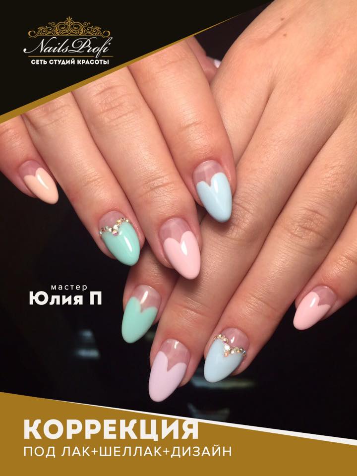 Коррекция под лак + шеллак + дизайн
